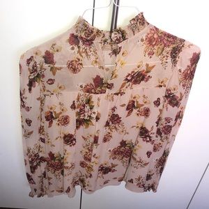 Zara sheer floral top